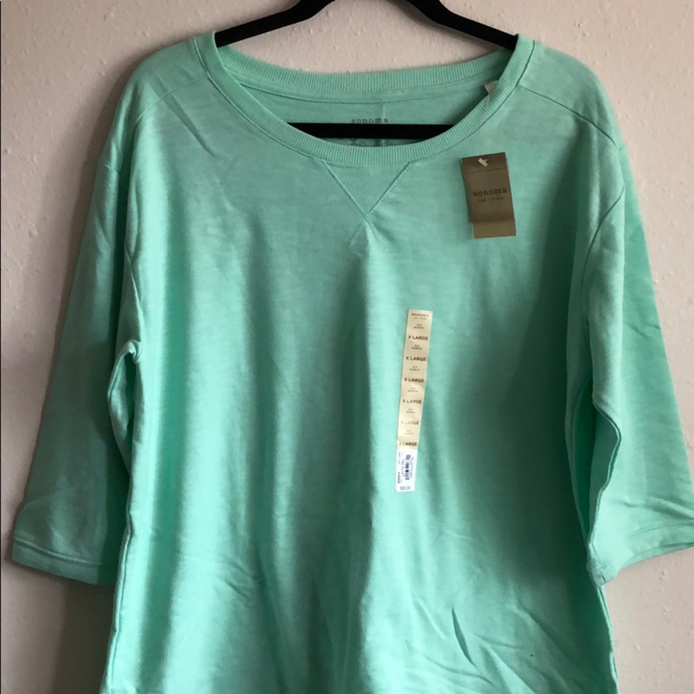 Mint Green Three-Quarter Sleeve Top